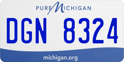MI license plate DGN8324