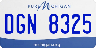 MI license plate DGN8325