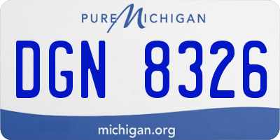 MI license plate DGN8326