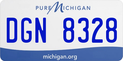 MI license plate DGN8328