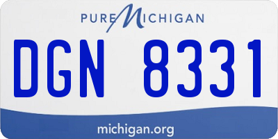 MI license plate DGN8331