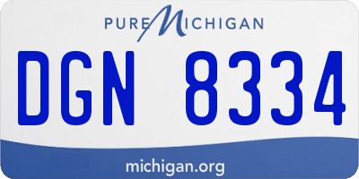 MI license plate DGN8334