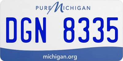 MI license plate DGN8335
