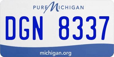 MI license plate DGN8337