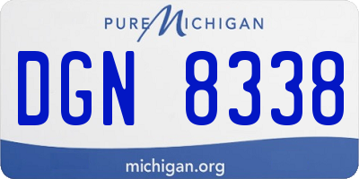 MI license plate DGN8338