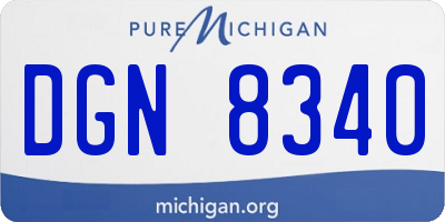 MI license plate DGN8340