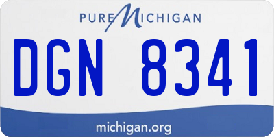 MI license plate DGN8341
