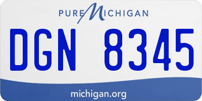 MI license plate DGN8345