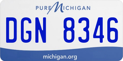MI license plate DGN8346
