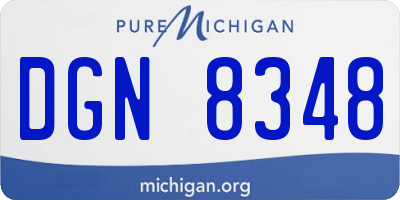 MI license plate DGN8348