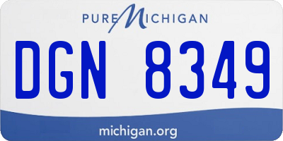 MI license plate DGN8349