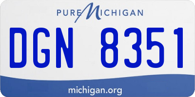 MI license plate DGN8351