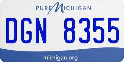 MI license plate DGN8355