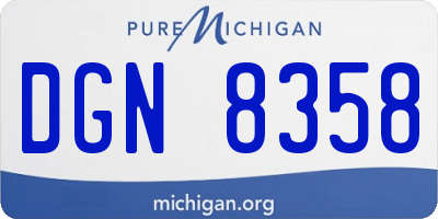 MI license plate DGN8358
