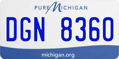 MI license plate DGN8360