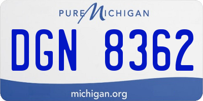 MI license plate DGN8362