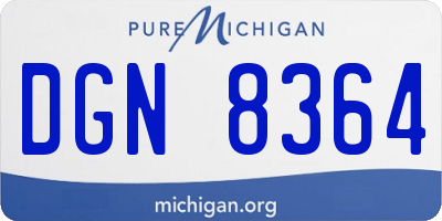 MI license plate DGN8364