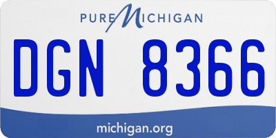 MI license plate DGN8366