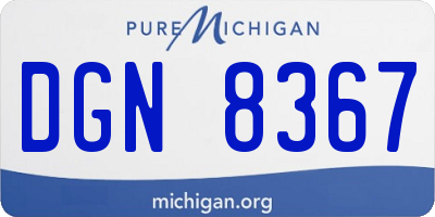 MI license plate DGN8367