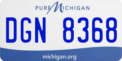 MI license plate DGN8368
