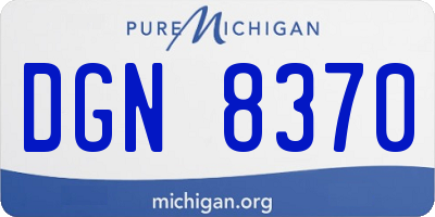 MI license plate DGN8370