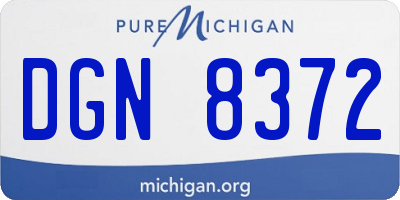 MI license plate DGN8372