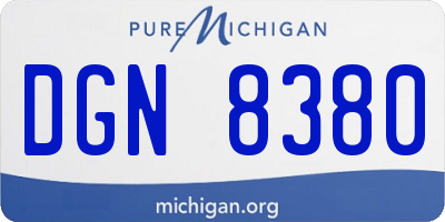 MI license plate DGN8380