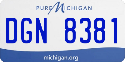 MI license plate DGN8381