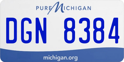 MI license plate DGN8384