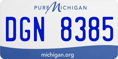 MI license plate DGN8385