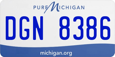 MI license plate DGN8386