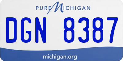 MI license plate DGN8387