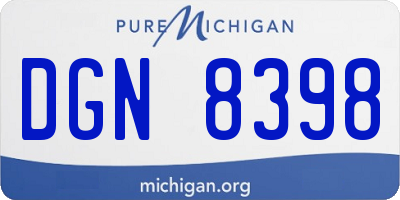 MI license plate DGN8398