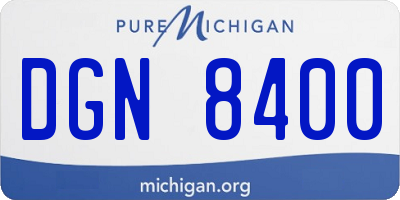 MI license plate DGN8400