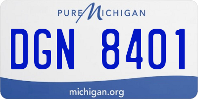 MI license plate DGN8401