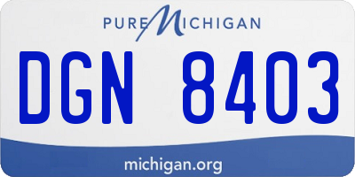 MI license plate DGN8403