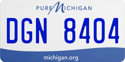 MI license plate DGN8404