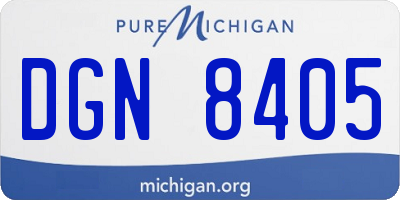 MI license plate DGN8405