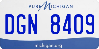 MI license plate DGN8409