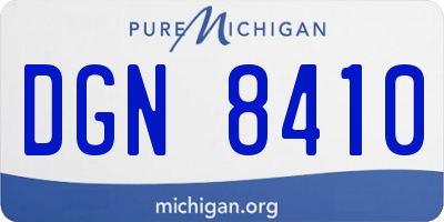 MI license plate DGN8410