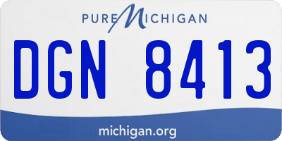 MI license plate DGN8413