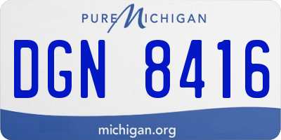 MI license plate DGN8416