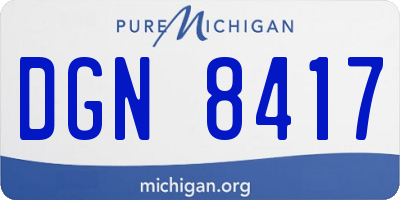 MI license plate DGN8417