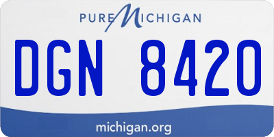 MI license plate DGN8420