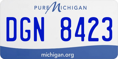 MI license plate DGN8423
