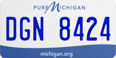MI license plate DGN8424