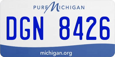 MI license plate DGN8426