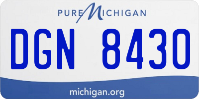 MI license plate DGN8430