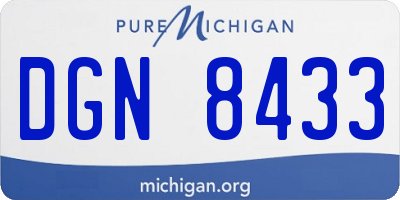 MI license plate DGN8433