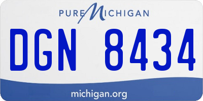MI license plate DGN8434
